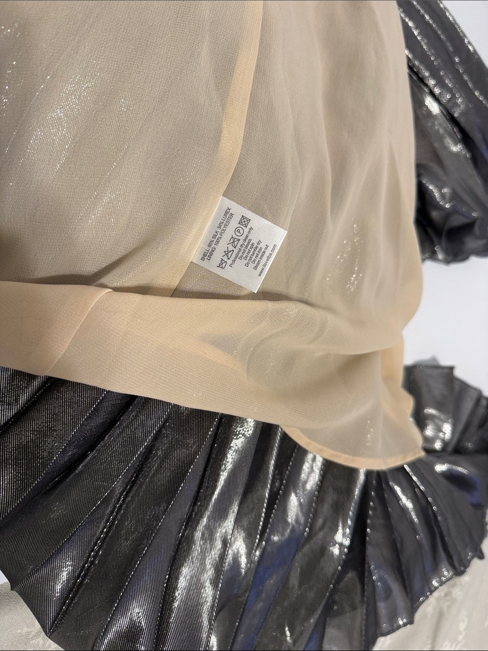 TO BE ADORED Metallic Black Pleated Midi Skirt - Picture 6 of 9